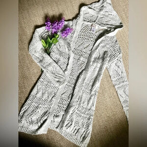 SO Chunky Knit Hooded Cardigan - Small